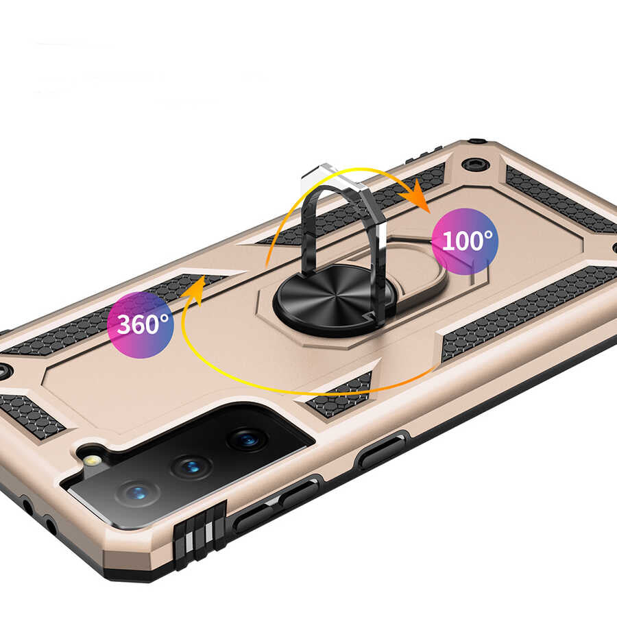 Galaxy S21 Kılıf Zore Vega Kapak Siyah