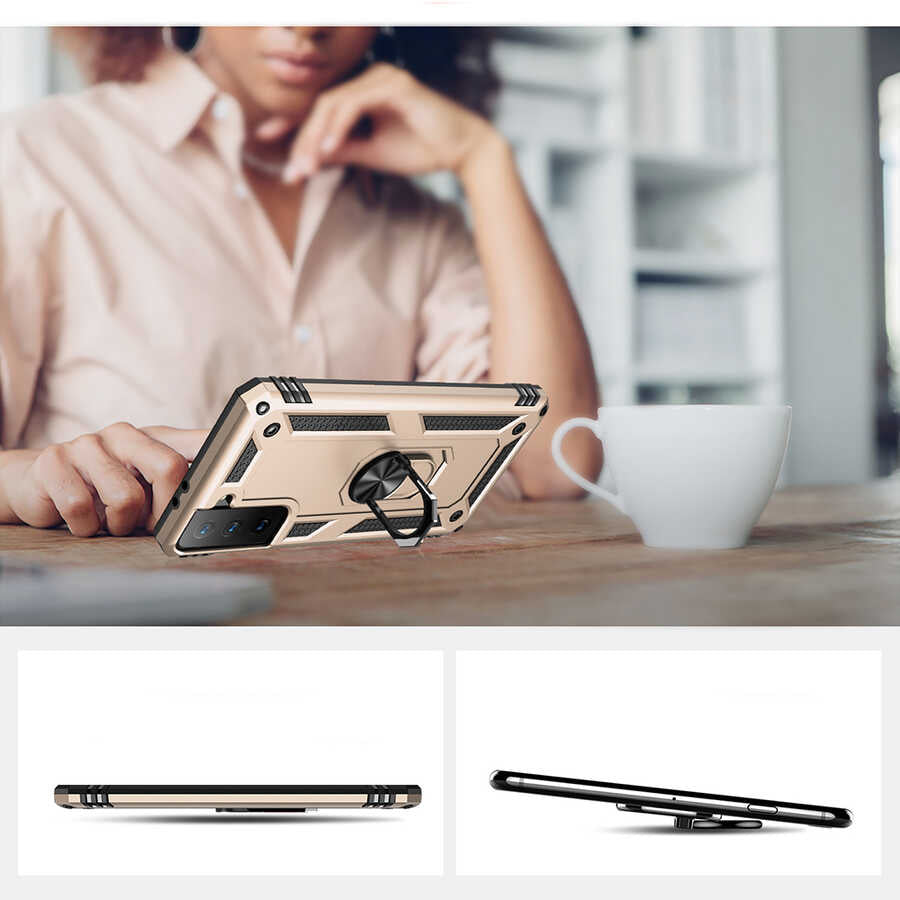 Galaxy S21 Kılıf Zore Vega Kapak Mavi