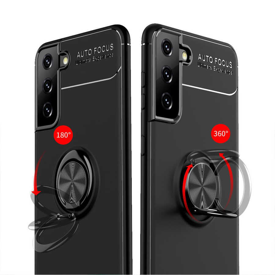 Galaxy S21 Plus Kılıf Zore Ravel Silikon Kapak Siyah-Mavi