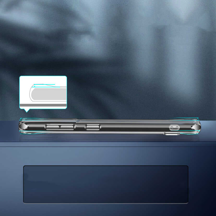 Galaxy S21 Ultra Kılıf Standlı Şeffaf Silikon Zore L-Stand Kapak Renksiz