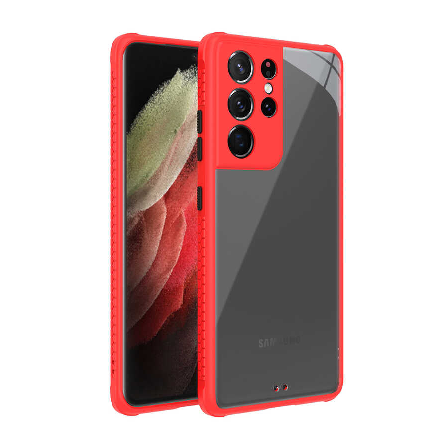 Galaxy S21 Ultra Kılıf Zore Kaff Kapak Kırmızı