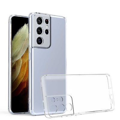 Galaxy S21 Ultra Kılıf Zore Kamera Korumalı Süper Silikon Kapak Renksiz