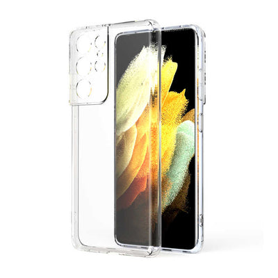 Galaxy S21 Ultra Kılıf Zore Kamera Korumalı Süper Silikon Kapak Renksiz