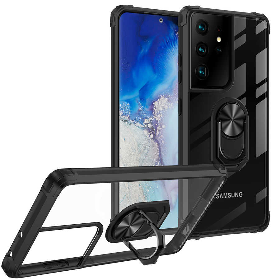 Galaxy S21 Ultra Kılıf Zore Mola Kapak Siyah