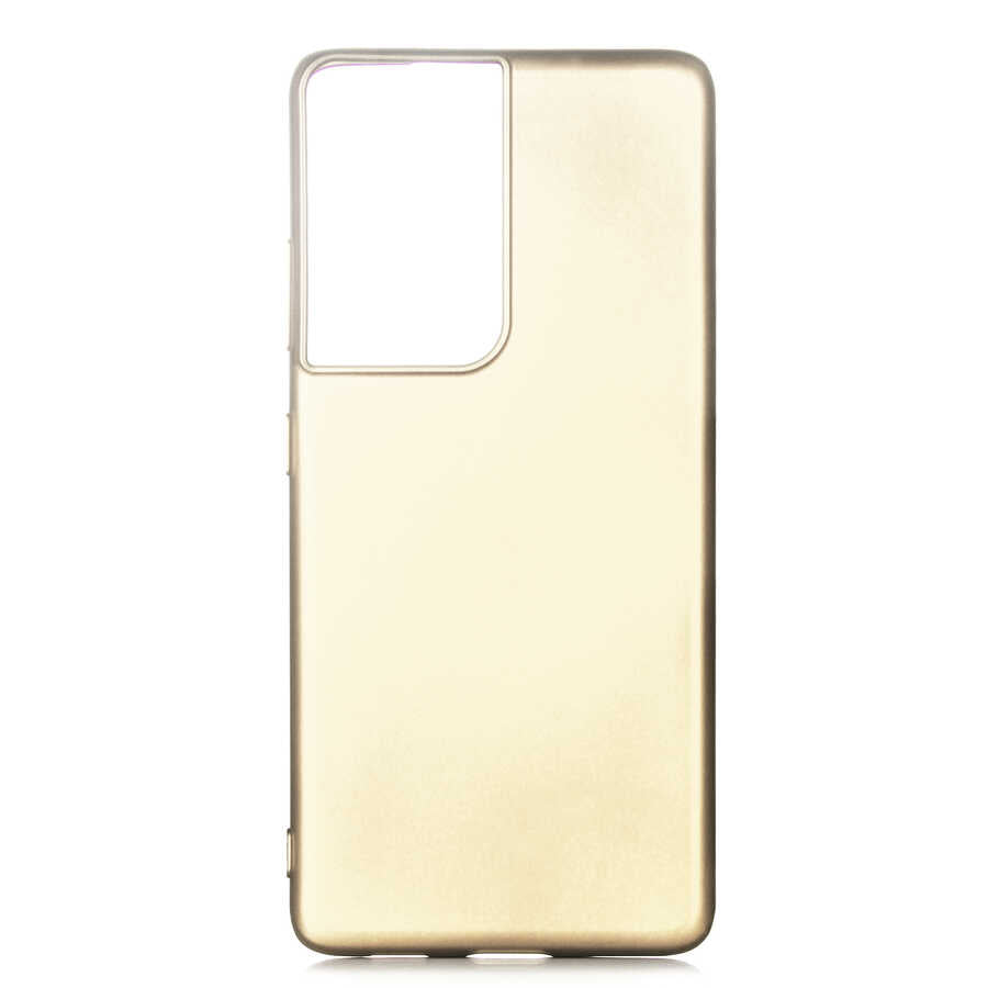 Galaxy S21 Ultra Kılıf Zore Premier Silikon Kapak Gold