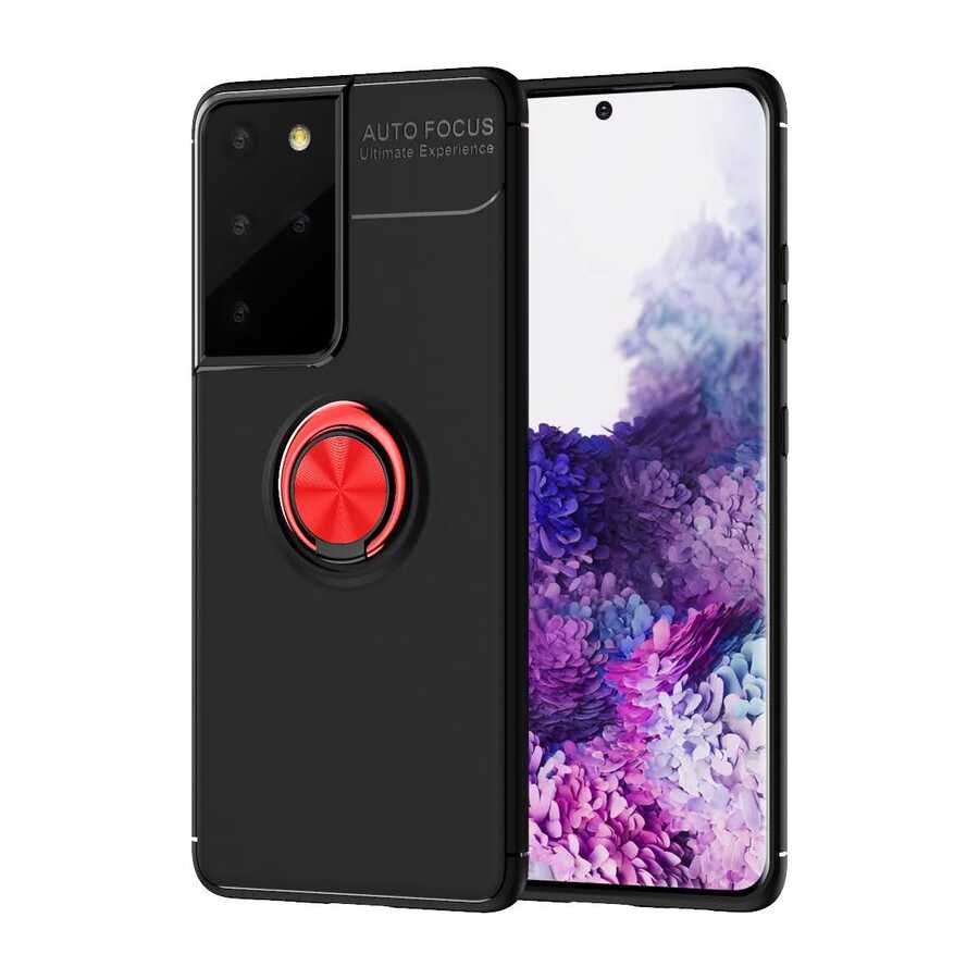 Galaxy S21 Ultra Kılıf Zore Ravel Silikon Kapak Siyah