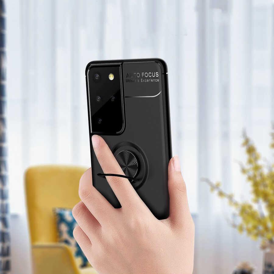 Galaxy S21 Ultra Kılıf Zore Ravel Silikon Kapak Kırmızı