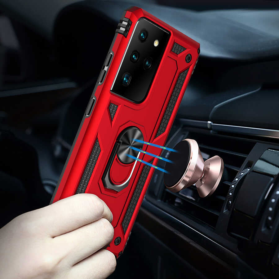 Galaxy S21 Ultra Kılıf Zore Vega Kapak Siyah