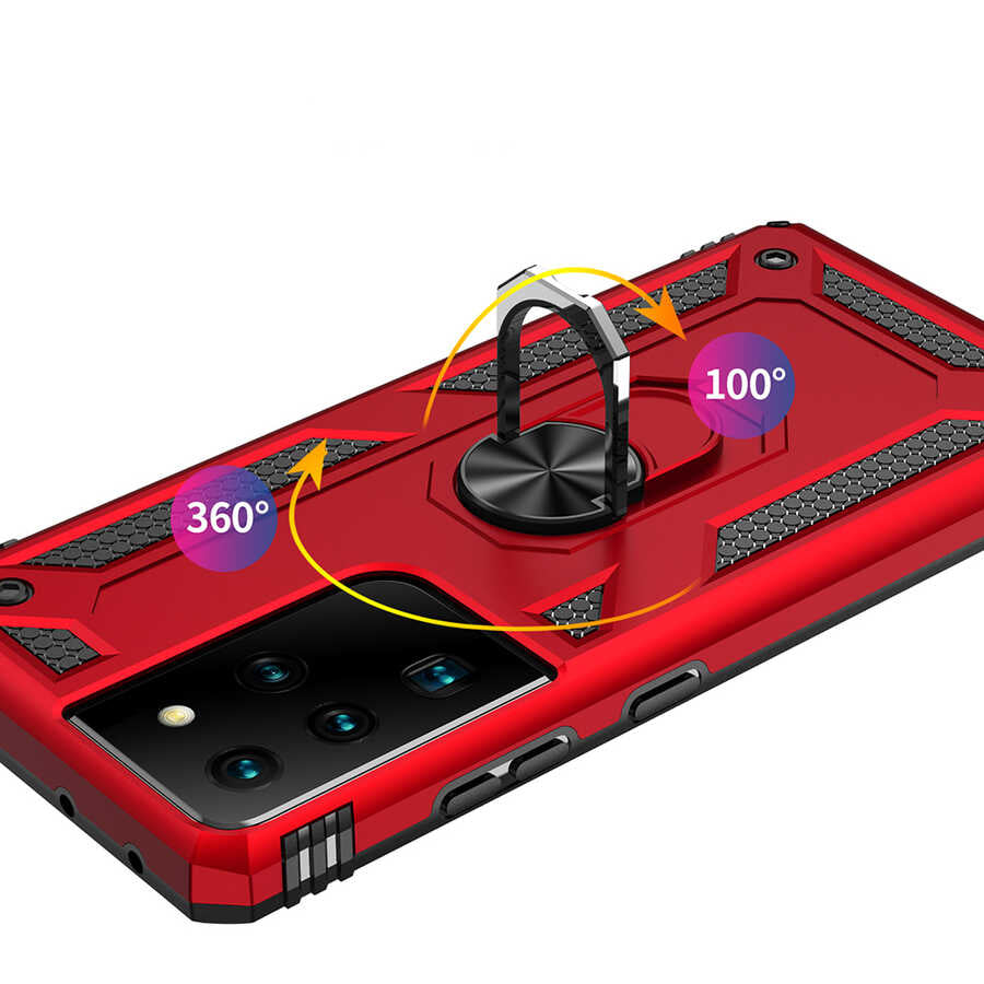 Galaxy S21 Ultra Kılıf Zore Vega Kapak Kırmızı