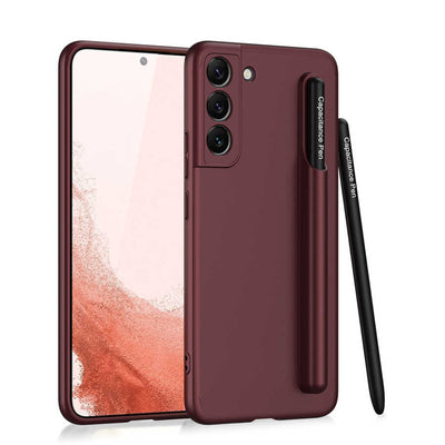 Galaxy S22 Kılıf Zore Kalemli Ays Kapak Koyu Mor