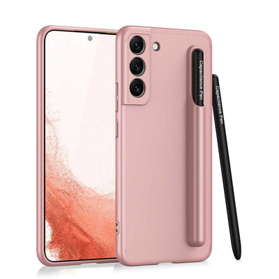 Galaxy S22 Kılıf Zore Kalemli Ays Kapak Rose Gold