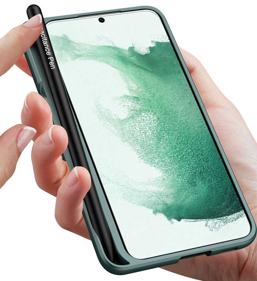 Galaxy S22 Kılıf Zore Kalemli Kıpta Kapak Siyah