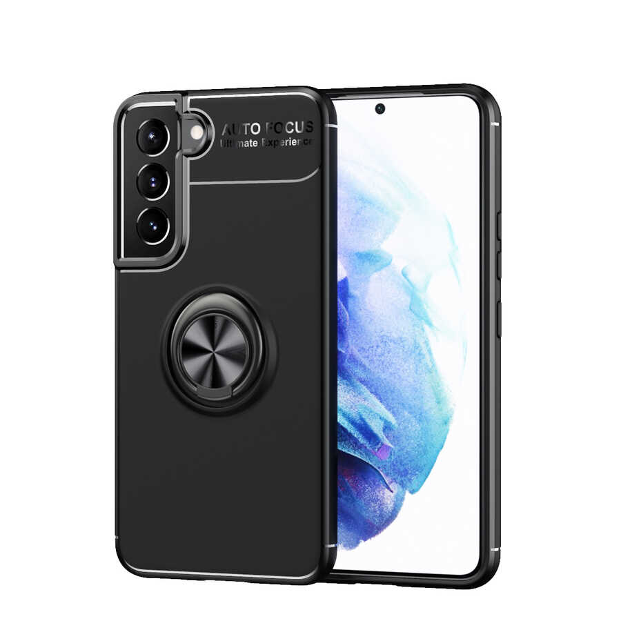 Galaxy S22 Kılıf Zore Ravel Silikon Kapak Siyah