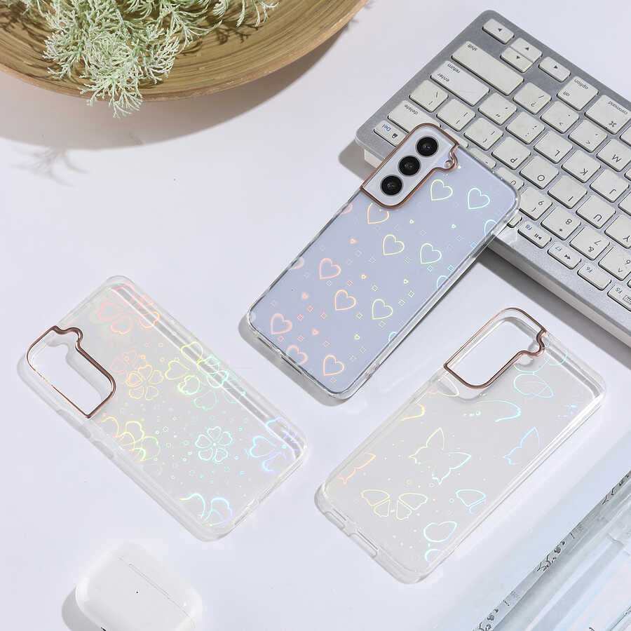 Galaxy S22 Kılıf Zore Sidney Desenli Sert Kapak Flower No3