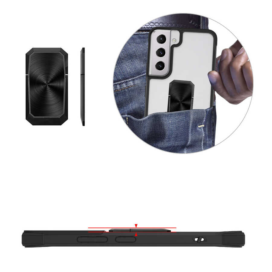 Galaxy S22 Kılıf Zore V-Bax Kapak Siyah