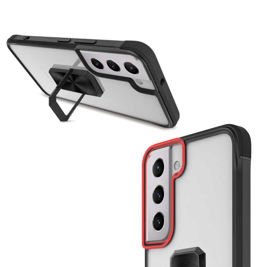 Galaxy S22 Kılıf Zore V-Bax Kapak Siyah