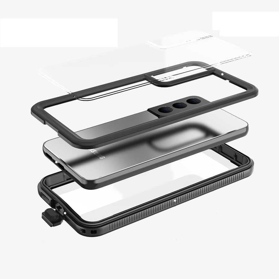 Galaxy S22 Plus Kılıf 1-1 Su Geçirmez Kılıf Siyah