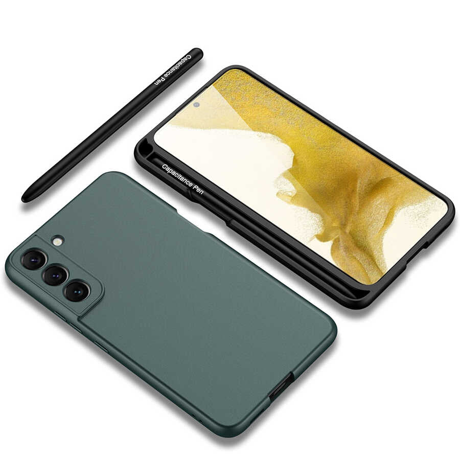 Galaxy S22 Plus Kılıf Zore Kalemli Kıpta Kapak Koyu Yeşil