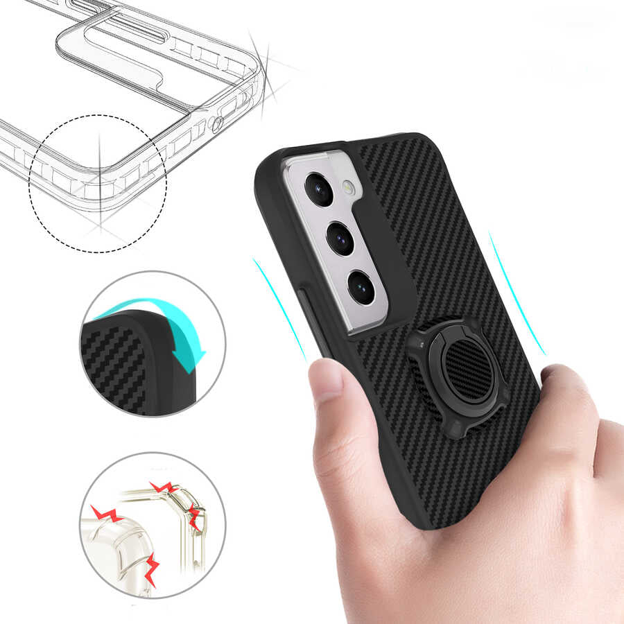 Galaxy S22 Plus Kılıf Zore Timo Kapak Siyah