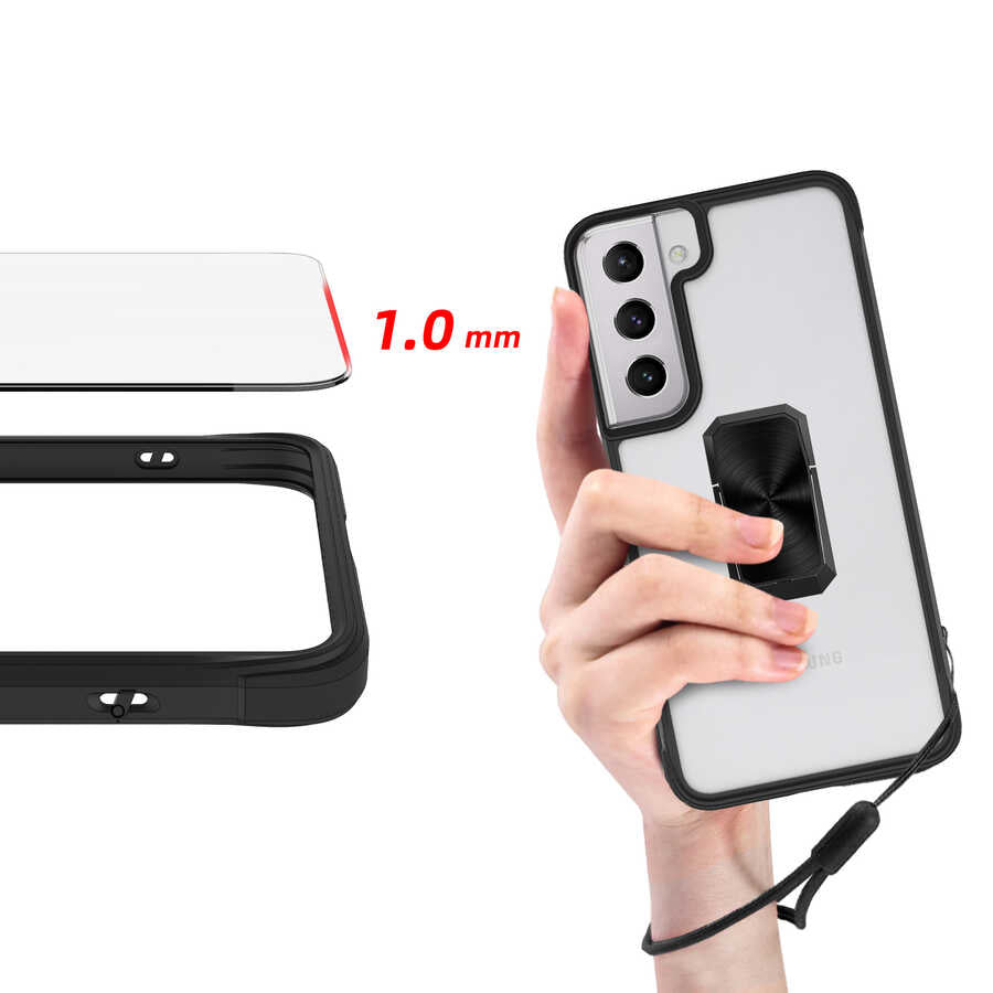 Galaxy S22 Plus Kılıf Zore V-Bax Kapak Siyah