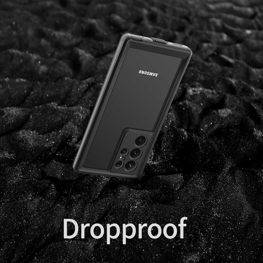 Galaxy S22 Ultra Kılıf 1-1 Su Geçirmez Kılıf Siyah