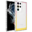 Galaxy S22 Ultra Kılıf Simli ve Renk Geçiş Tasarımlı Lens Korumalı Zore Park Kapak Pembe-Sarı