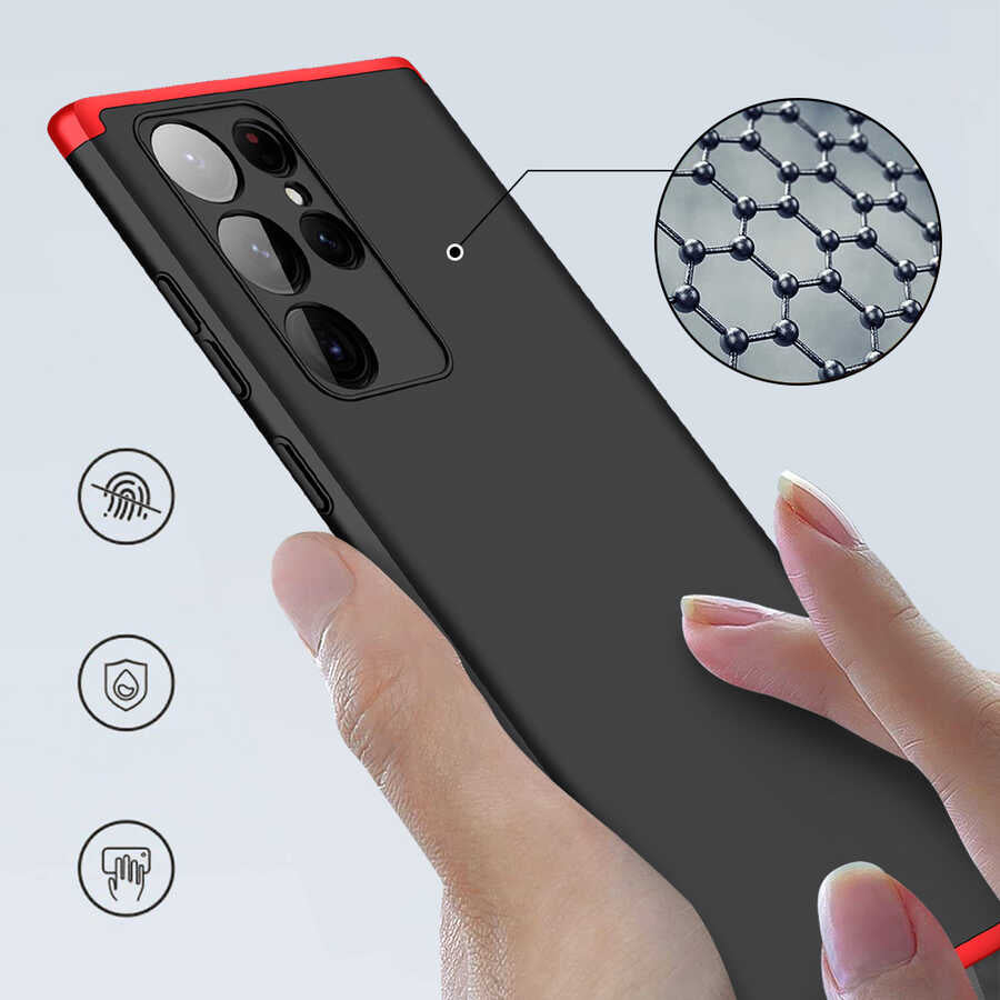 Galaxy S22 Ultra Kılıf Zore Ays Kapak Kırmızı