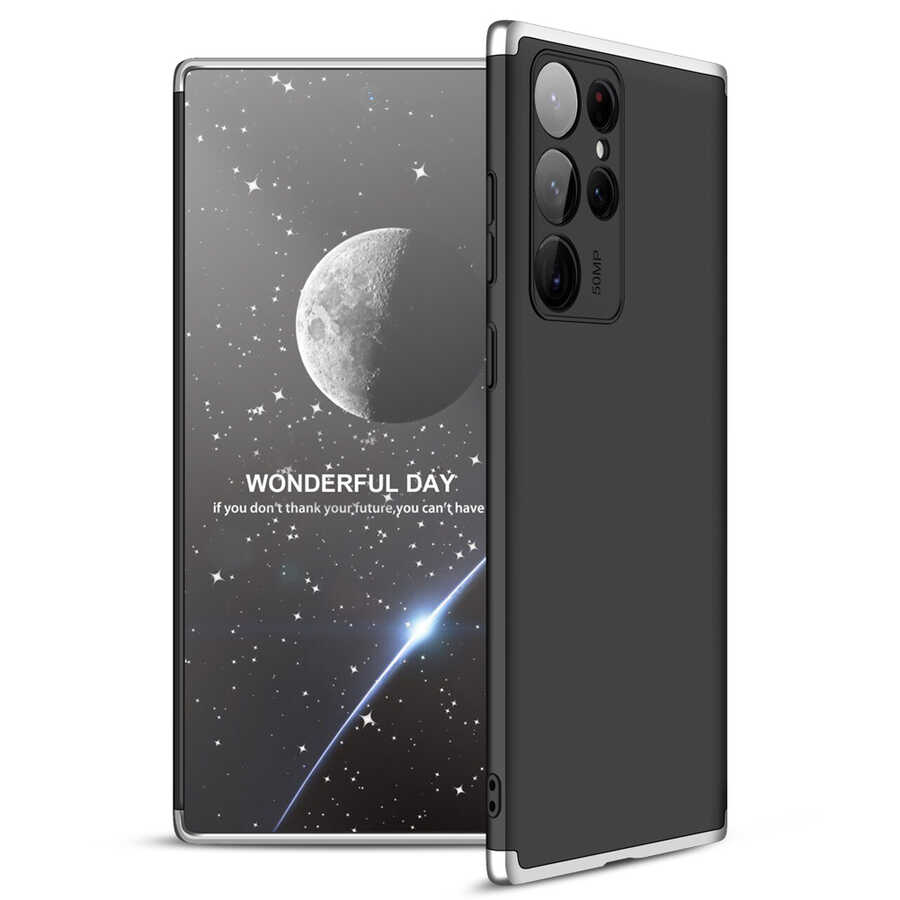 Galaxy S22 Ultra Kılıf Zore Ays Kapak Siyah-Gri