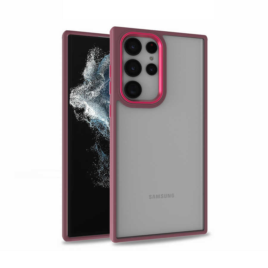 Galaxy S22 Ultra Kılıf Zore Flora Kapak Kırmızı