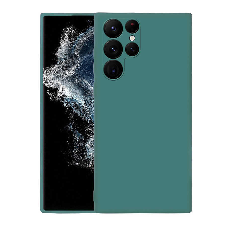 Galaxy S22 Ultra Kılıf Zore Mara Lansman Kapak Koyu Yeşil