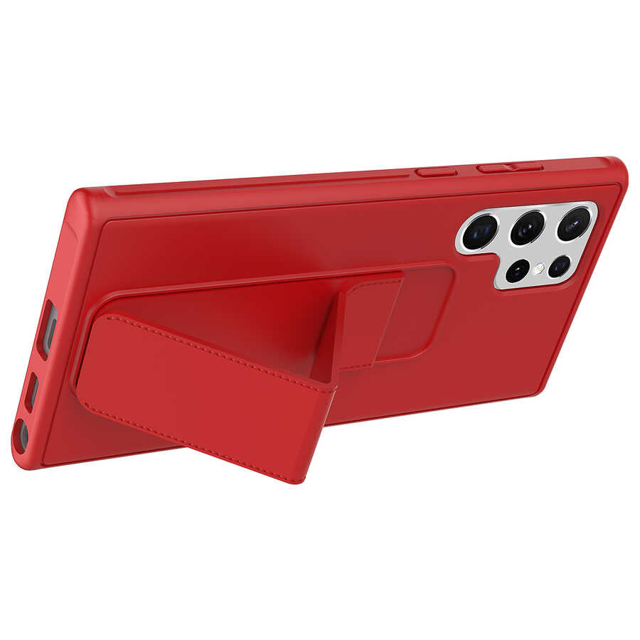 Galaxy S22 Ultra Kılıf Zore Qstand Kapak Gri