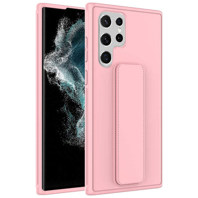 Galaxy S22 Ultra Kılıf Zore Qstand Kapak Pembe