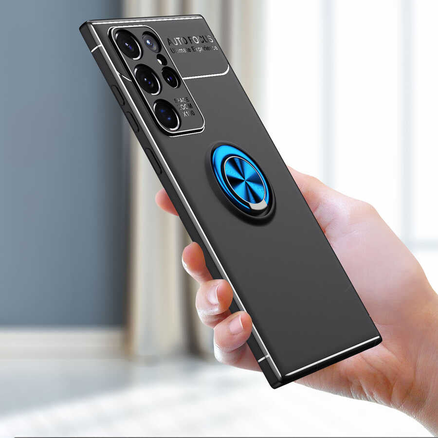 Galaxy S22 Ultra Kılıf Zore Ravel Silikon Kapak Mavi