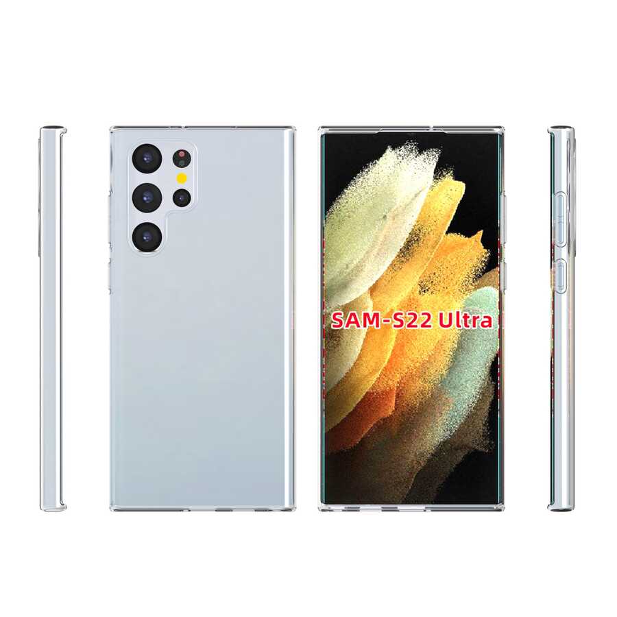 Galaxy S22 Ultra Kılıf Zore Süper Silikon Kapak Renksiz
