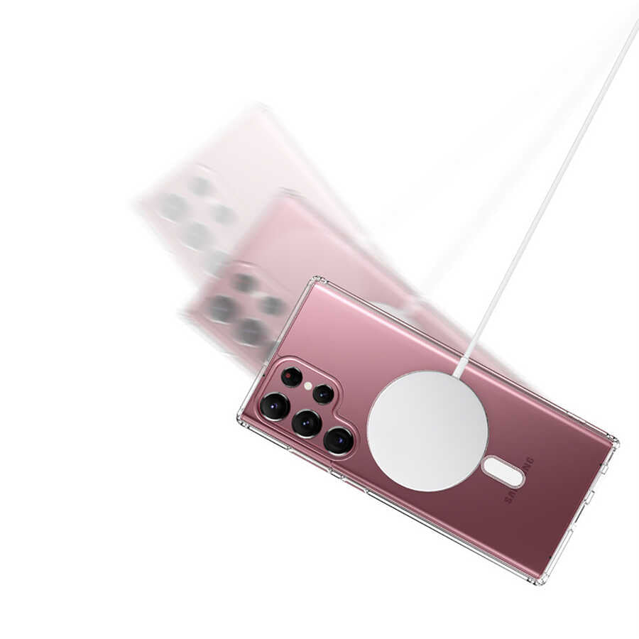 Galaxy S22 Ultra Kılıf Zore Tacsafe Wireless Kapak Renksiz