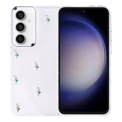 Galaxy S23 FE Kılıf Airbag Tasarımlı Simli Şeffaf Zore Kutup Kapak Lale