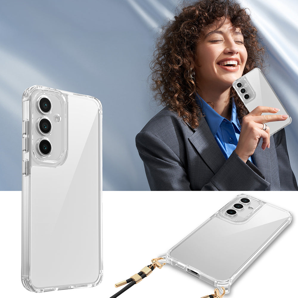 Galaxy S23 FE Kılıf Airbagli Takılabilir Askı Aparatlı Zore Snap Silikon Kapak Şeffaf