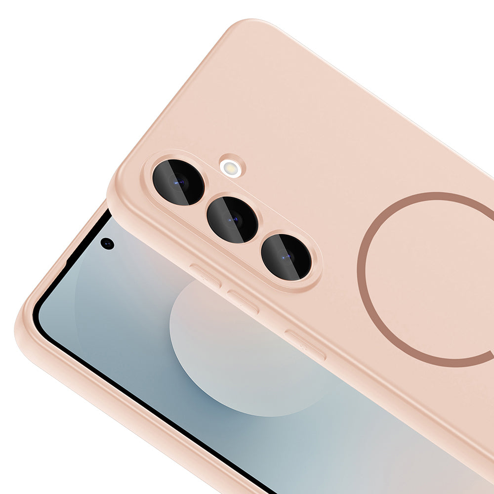 Galaxy S23 FE Kılıf M-safe Şarj Özellikli Zore Meta Kapak Titanyum-Gri
