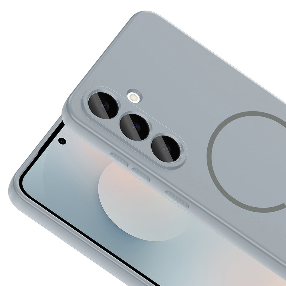 Galaxy S23 FE Kılıf M-safe Şarj Özellikli Zore Meta Kapak Kahverengi