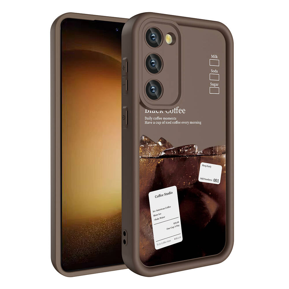 Galaxy S23 Kılıf Kamera Korumalı Baskılı Arka Yüzey Zore Klas Kapak Açık Kahve