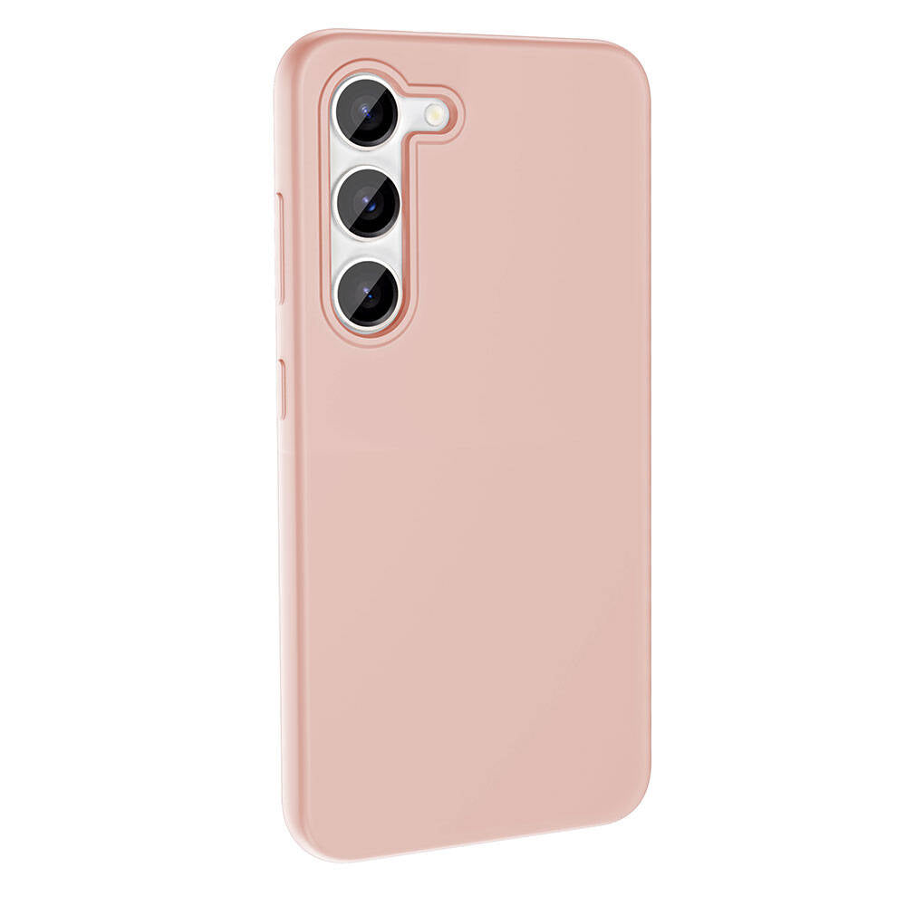 Galaxy S23 Kılıf M-safe Şarj Özellikli Sıvı Teknolojili Silinebilir Sert Zore Kivi Kapak Pembe