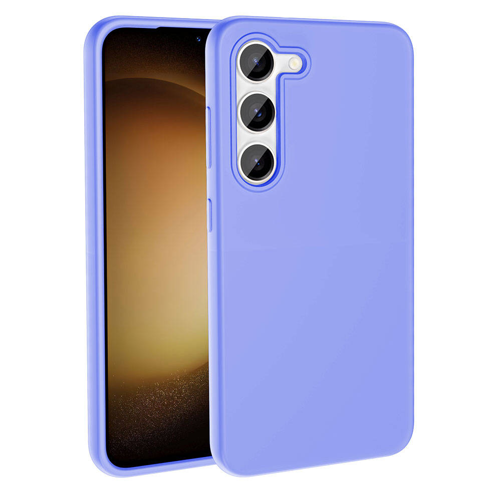 Galaxy S23 Kılıf M-safe Şarj Özellikli Sıvı Teknolojili Silinebilir Sert Zore Kivi Kapak Lila