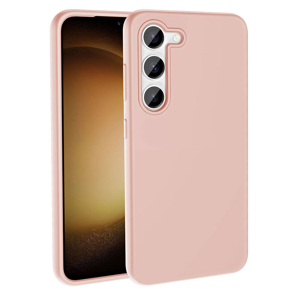 Galaxy S23 Kılıf M-safe Şarj Özellikli Sıvı Teknolojili Silinebilir Sert Zore Kivi Kapak Pembe