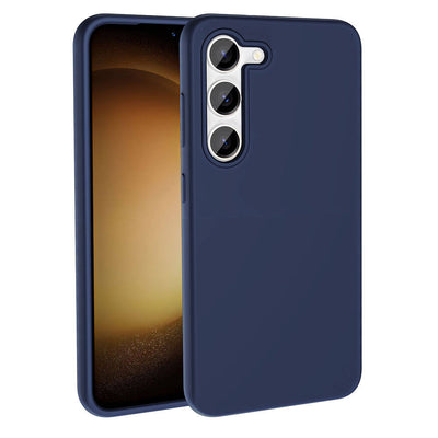 Galaxy S23 Kılıf M-safe Şarj Özellikli Sıvı Teknolojili Silinebilir Sert Zore Kivi Kapak Lacivert