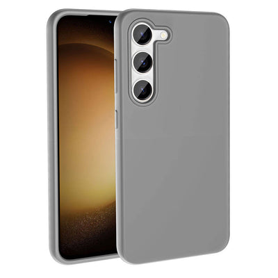 Galaxy S23 Kılıf M-safe Şarj Özellikli Sıvı Teknolojili Silinebilir Sert Zore Kivi Kapak Koyu Gri