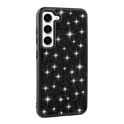 Galaxy S23 Kılıf Parlak Taşlı Tasarım Zore Pırlanta Kapak Siyah