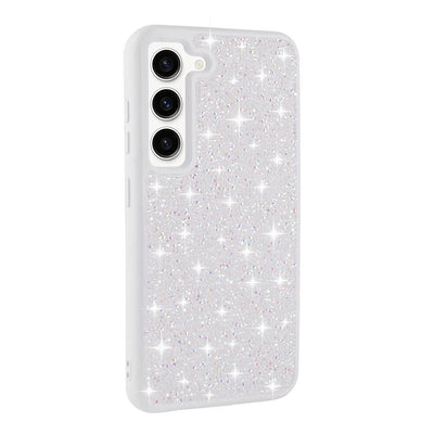 Galaxy S23 Kılıf Parlak Taşlı Tasarım Zore Pırlanta Kapak Beyaz