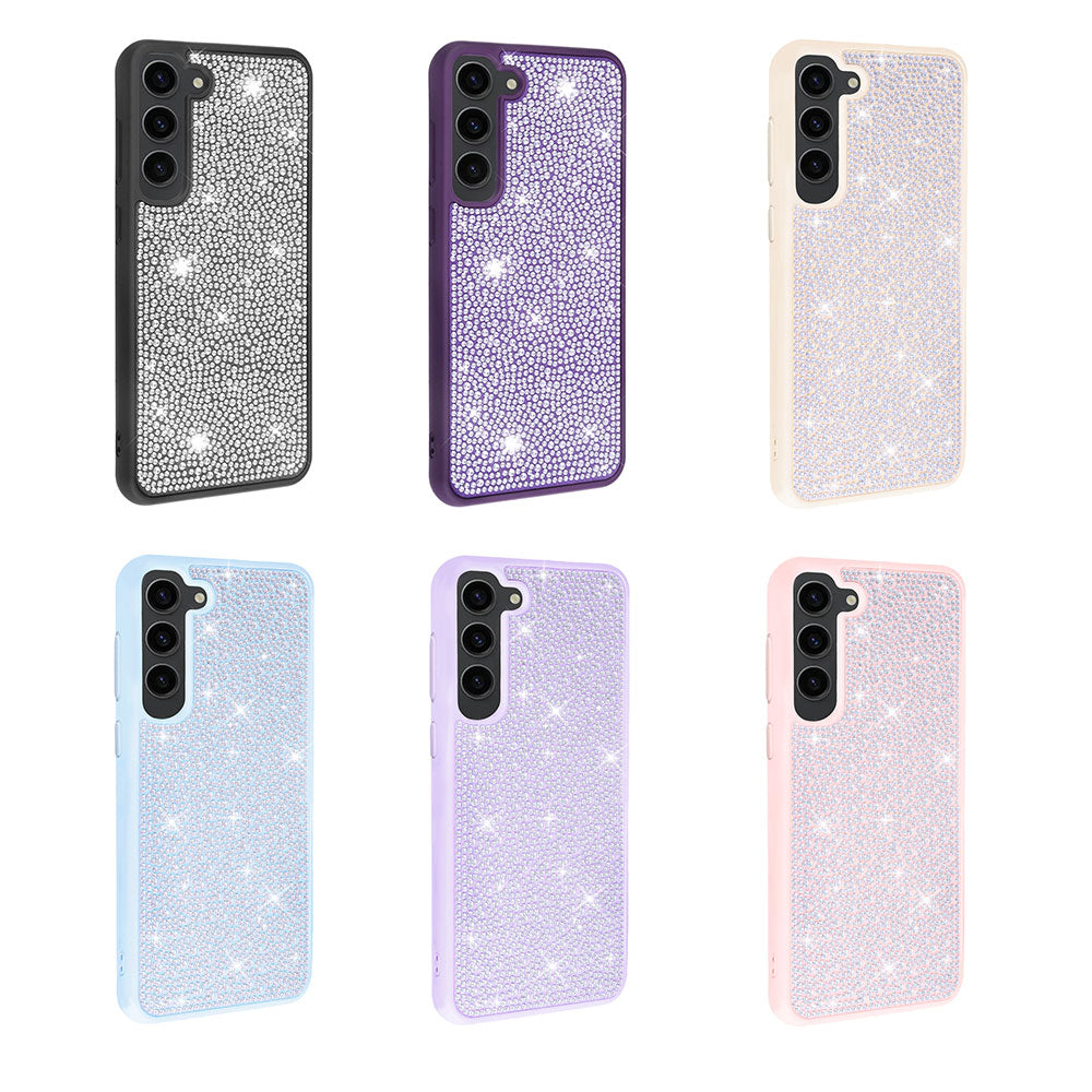 Galaxy S23 Kılıf Parlak Taşlı Tasarım Zore Ston Kapak Pembe