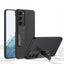 Galaxy S23 Kılıf Zore Kıpta Standlı Kapak Siyah Karbon