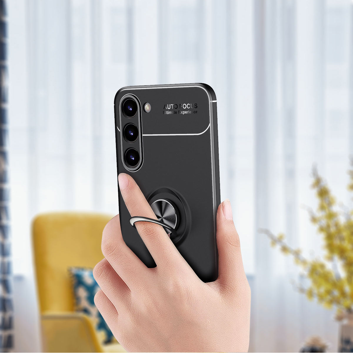 Galaxy S23 Kılıf Zore Ravel Silikon Kapak Siyah-Mavi